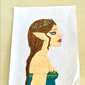 Hand-Drawn Elf Portrait Art